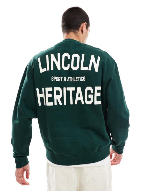 Sudadera verde oscuro extragrande con estampado universitario de ciudad de ASOS DESIGN
