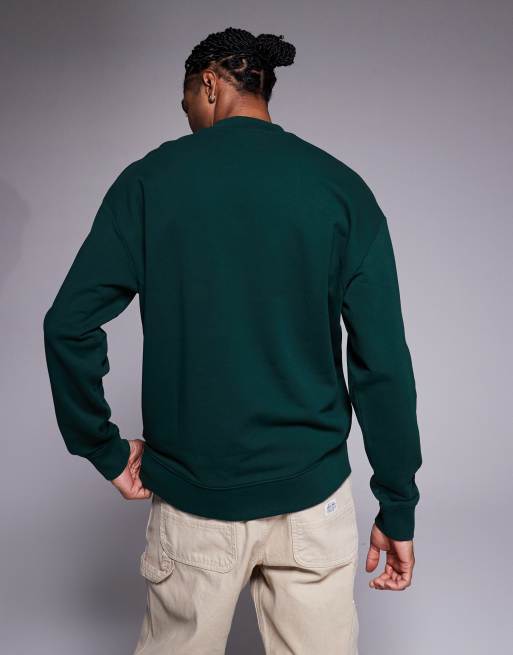 Sudadera verde oscuro holgada con logo del mismo tono en la parte central Dapocrew de HUGO RED, 3 de 5