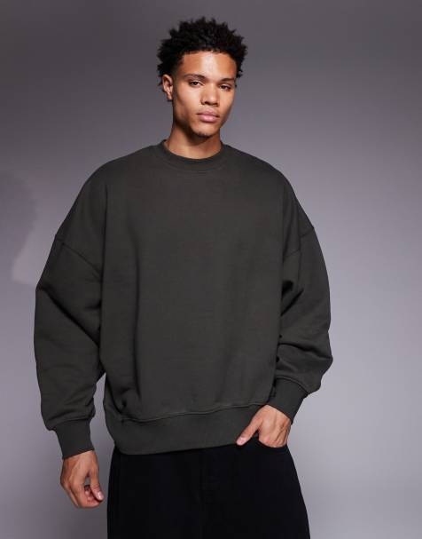 Sudadera verde oscuro ultragrande de tejido grueso de 400 g/m² premium de ASOS DESIGN - view 1