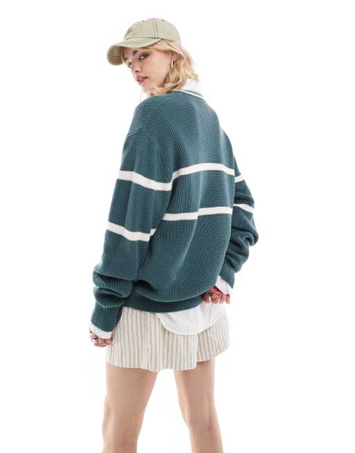 Sudadera verde oscuro y blanco hueso de punto Melvern exclusiva en ASOS de Dickies, 3 de 4