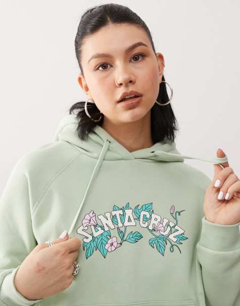 Sudadera verde pálido con capucha y logo de Santa Cruz - view 1