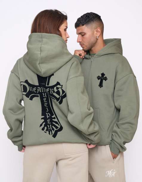 Sudadera verde trébol extragrande con capucha y cremallera Cavalry de Multiply Apparel - view 1