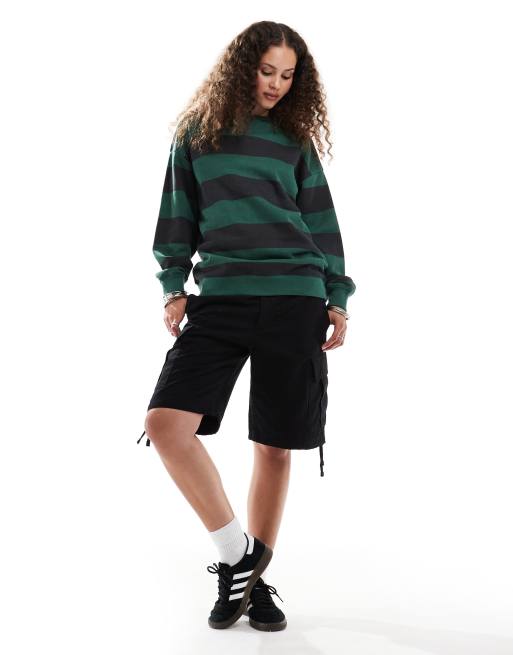 Sudadera verde y azul marino a rayas holgada de Daisy Street, 3 de 4