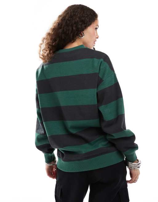 Sudadera verde y azul marino a rayas holgada de Daisy Street, 4 de 4
