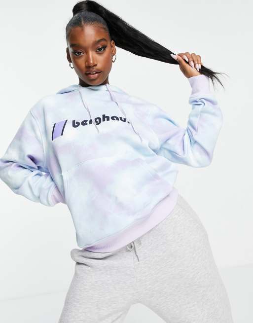 Sudadera violeta con capucha, logo y efecto teñido anudado Heritage de Berghaus