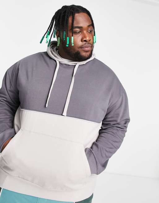 Sudaderas con capucha, diseño color block, hombros caídos y