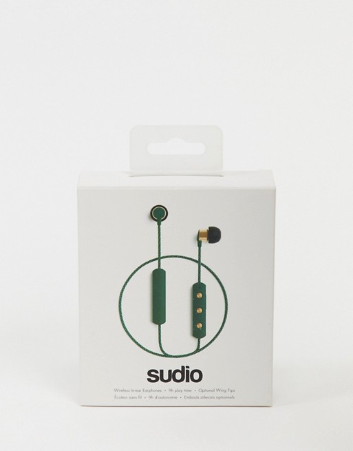 Sudio Tio wireless earphones in dark green