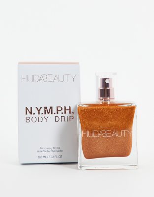 фото Сухое масло для тела с мерцающим эффектом huda beauty n.y.m.p.h body drip shimmering dry oil-бесцветный