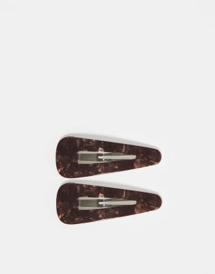 Sui Ava Sui Ava 2 pack hair clips in chocolate brown
