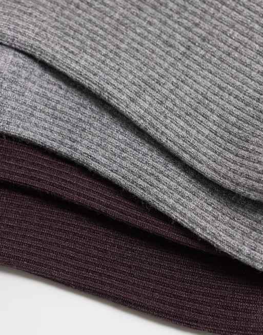 Sui Ava 2er-Pack gerippte Socken in Braun und Grau, 2 von 3