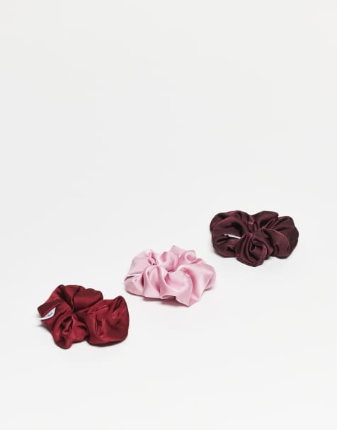 Sui Ava 3 pack ribbon hair scrunchies in multi - view 1