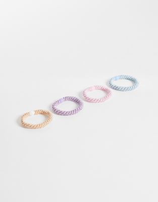 Sui Ava Sui Ava 4 pack basic essential hair elastics in multi