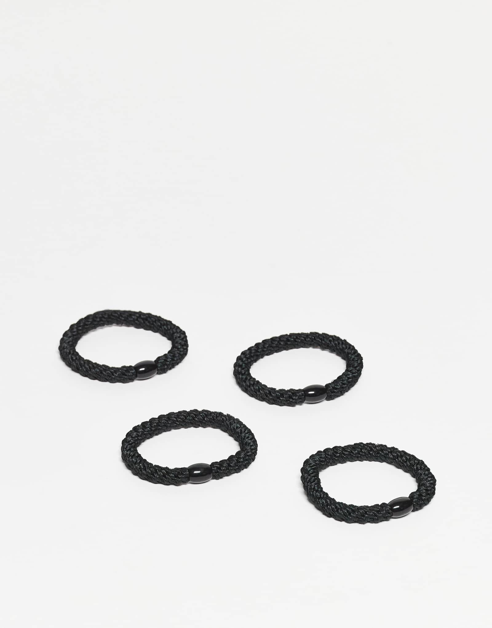 Резинки для волос Sui Ava 4-pack essentials черного цвета