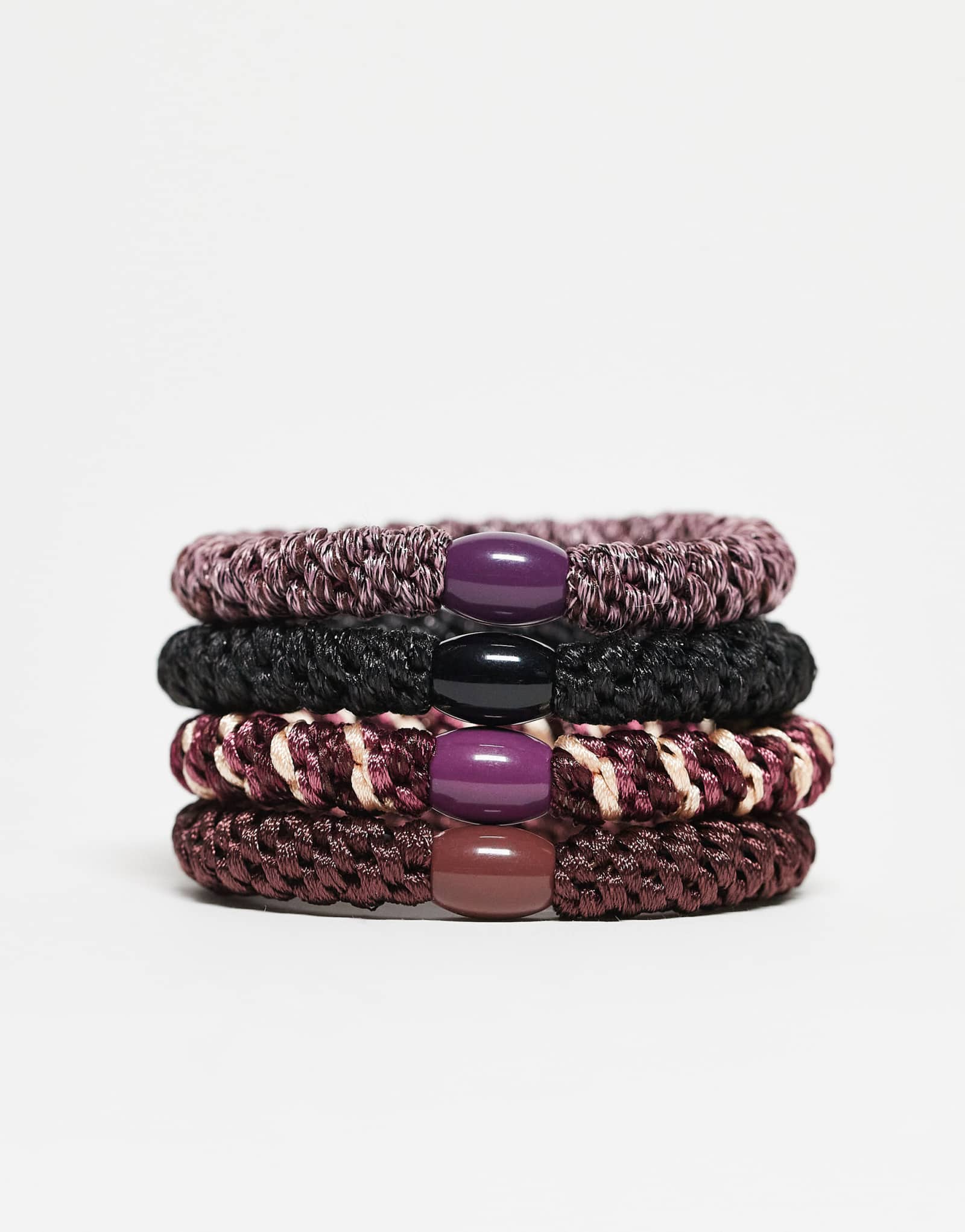 Резинки для волос Sui Ava essentials, 4 упаковки, бордового цвета 