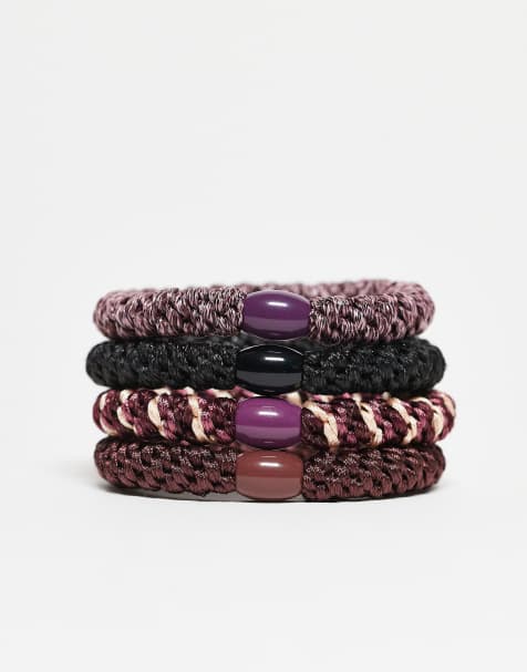 Sui Ava 4 pack of essentials hair elastics in burgundy - view 1