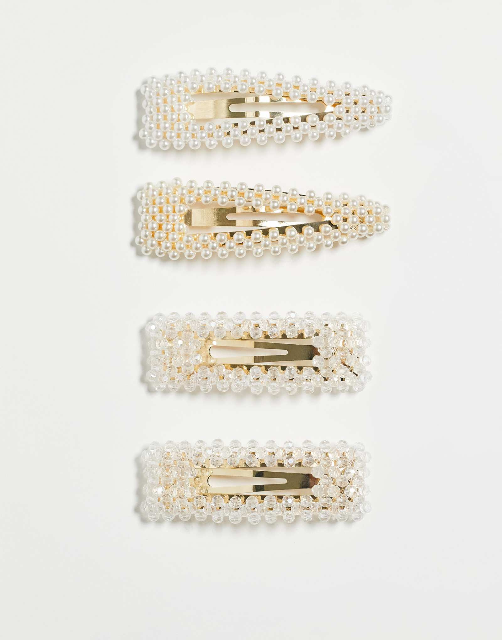 Sui Ava, 4 упаковки белых заколок для волос с жемчугом