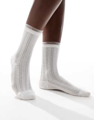 Sui Ava SUI AVA andrea lace trim socks in white