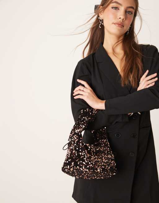 Sui Ava - Anne - Sac à main à sequins avec bandoulière chaîne - Marron, 2 de 4
