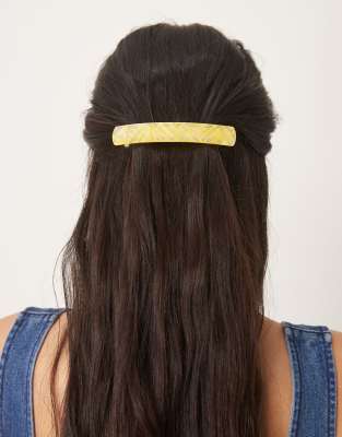 Sui Ava - Barrette à cheveux classique effet marbré - Jaune - view 1