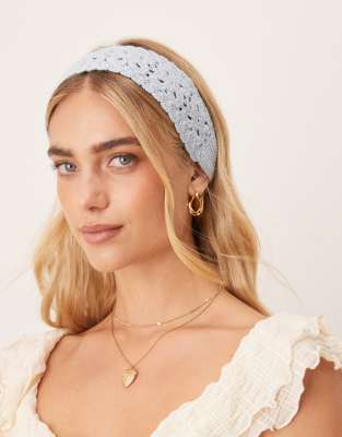 Sui Ava Sui Ava Bohemian crochet headband in blue