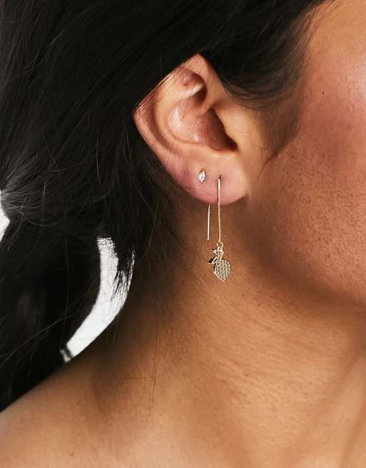Sui Ava - Boucles d'oreilles en forme de fruit avec détail chaîne - Doré 