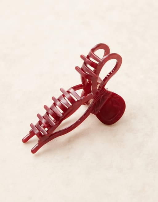 SUI AVA - Bow Elegance - Pinza per capelli grande bordeaux , 4 di 4