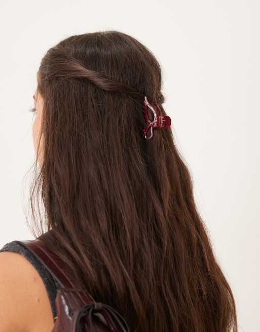 SUI AVA - Bow Elegance - Pinza per capelli piccola bordeaux 