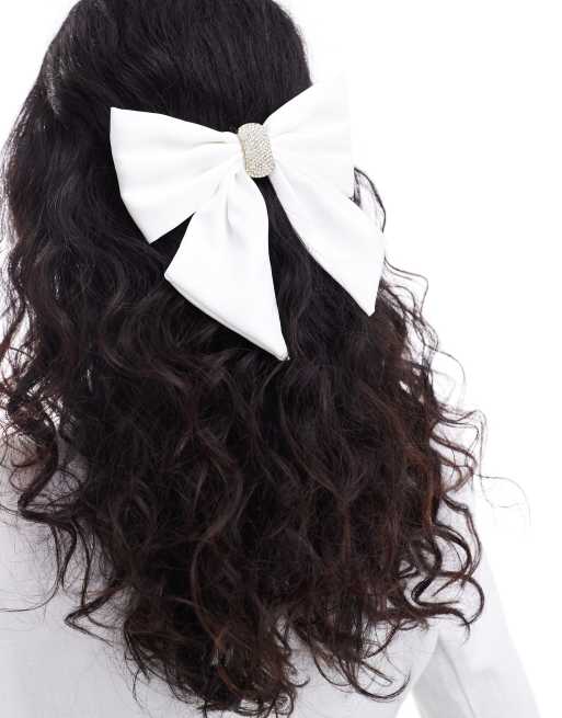  SUI AVA bridal hair bow in white