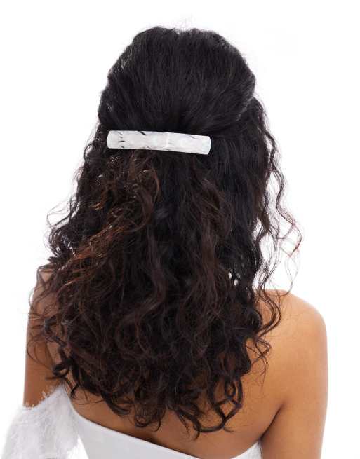 SUI AVA - Bruidskleding - Dagdroom haarclip in wit