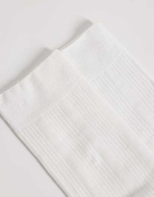 Sui Ava calzini a coste preferiti bianchi, 2 di 3