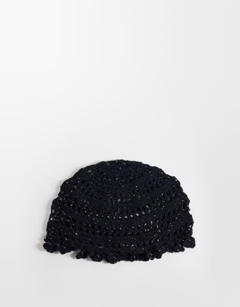 Sui Ava - Chapeau en crochet avec fleurs - Noir - view 1