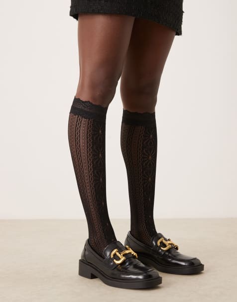 Sui Ava - Chaussettes en dentelle à fleurs - Noir - view 1