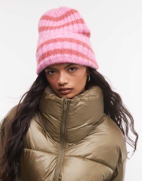 Sui Ava Clara beanie in pink and red stripe - view 1