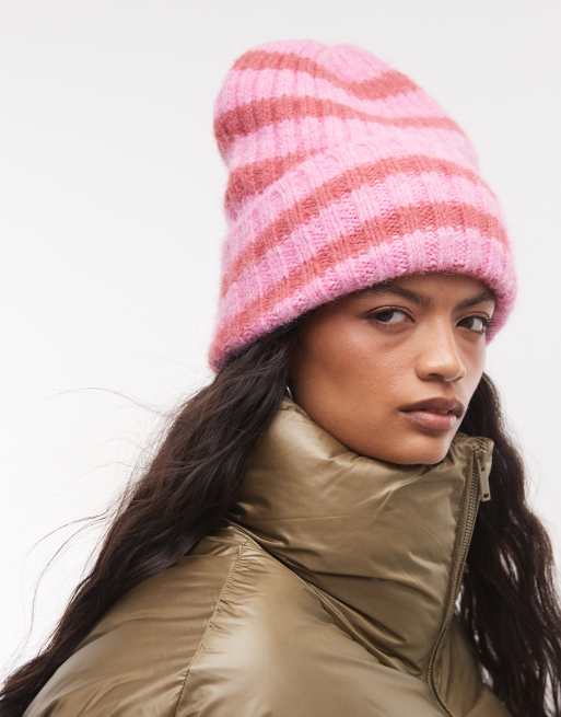 Sui Ava Clara beanie met roze en rode strepen, 3 van 3