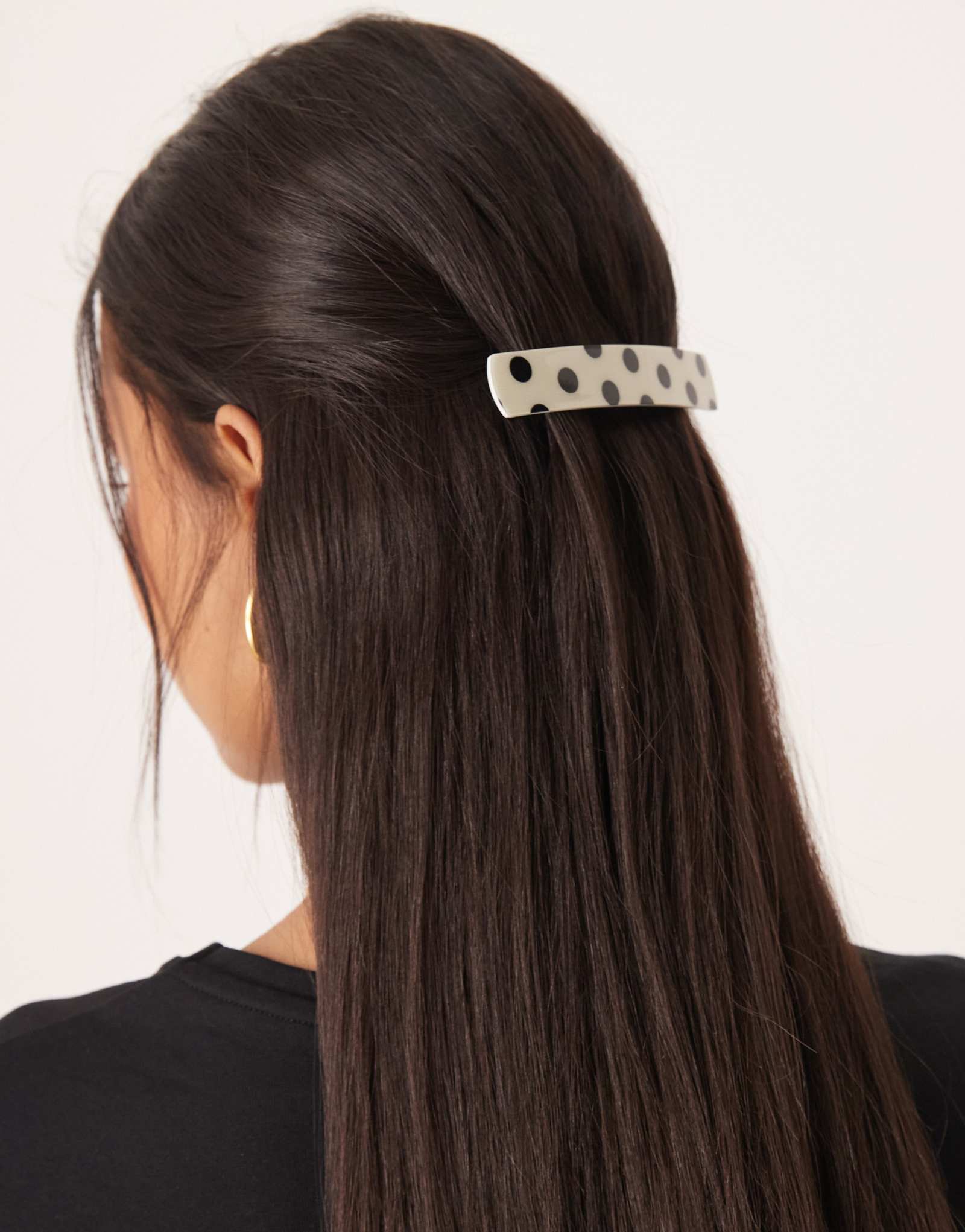 Классическая черно-белая заколка для волос Sui Ava на заколке в горошек