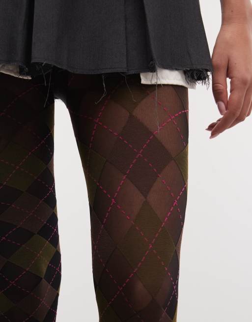 Sui Ava collants argyle marron, 2 de 3