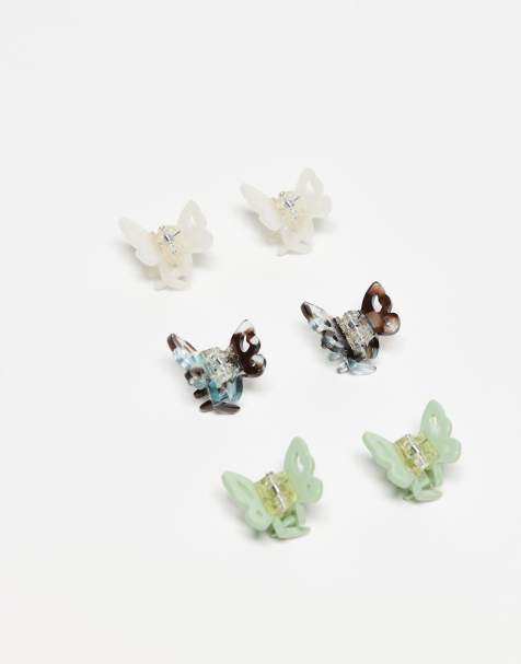 Sui Ava - Confezione da 6 pinze per capelli piccole multicolore a farfalla - view 1