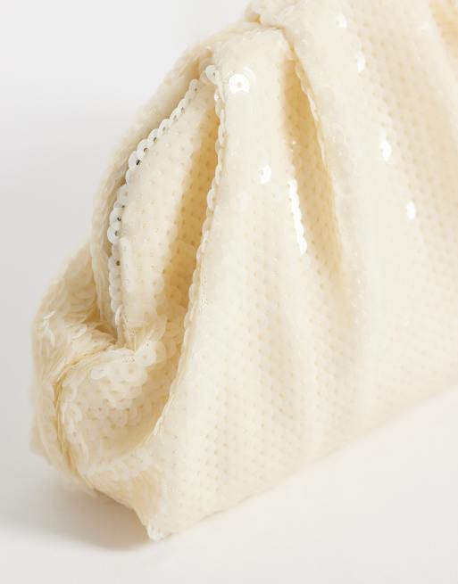 Sui Ava - Cremehvid clutch med pailletter, 3 af 4