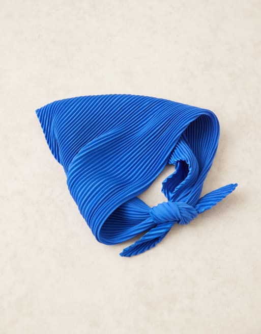 Sui Ava creped scarf in cobalt blue | ASOS