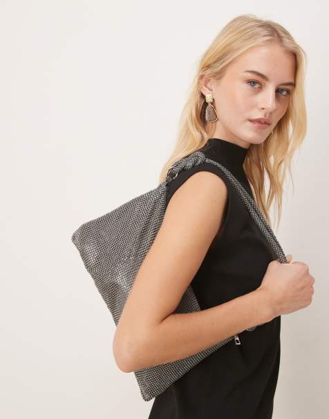 Sui Ava - Crystal Vibes Fall - Sac porté épaule avec détails noués - Argenté - view 1