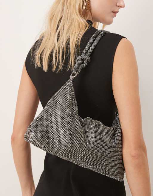 Sui Ava - Crystal Vibes Fall - Sac porté épaule avec détails noués - Argenté, 2 de 4