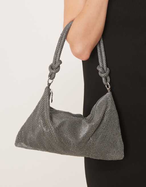 Sui Ava - Crystal Vibes Fall - Sac porté épaule avec détails noués - Argenté, 3 de 4