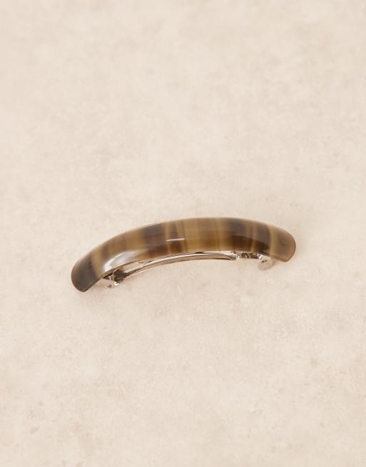 Sui Ava curved hair clip in brown stripe