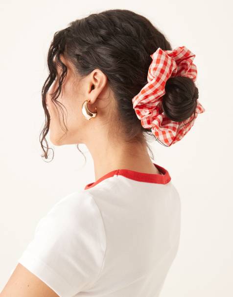 Sui Ava - Elastico grande per capelli rosso a quadretti - view 1