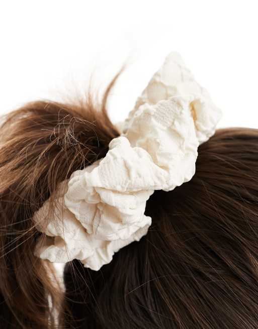 SUI AVA - Elastico per capelli oversize bianco, 4 di 4