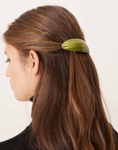 Sui Ava - Emma - Fermaglio per capelli ovale con motivo decorativo verde - view 1