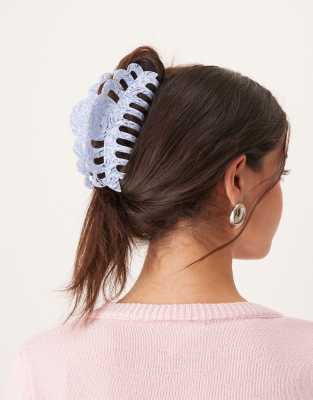 Sui Ava Emma glitter giga large hair claw in blue