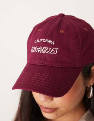 Sui Ava SUI AVA everyday Los Angeles cap in burgundy-Red