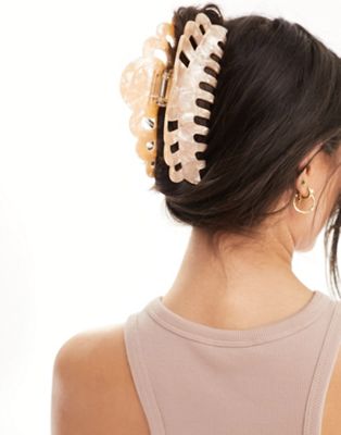 SUI AVA extra large hair claw clip in pearl - ASOS Price Checker