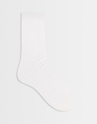 Sui Ava Favorite Socks With Flower Details In White